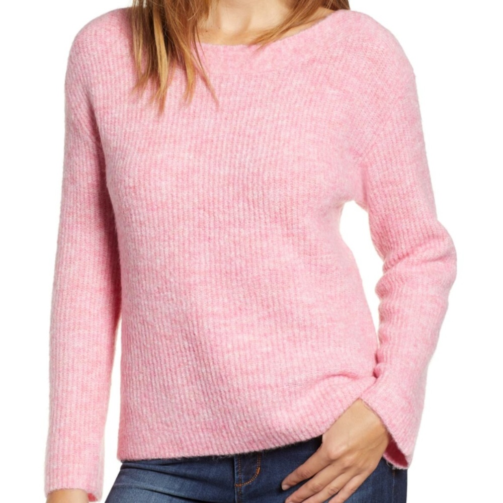 Leith Cozy Femme Pullover Pink Sweater NWT